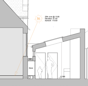 Sketch of side extension elevation
