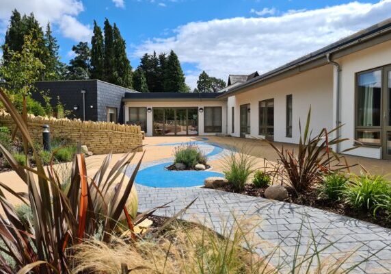 Landscaped garden at National Star College, Ullenwood